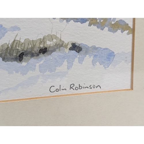 553 - An original watercolor painting by Colin Robinson. 47x40cm with frame, 33.5x26.5cm without frame.