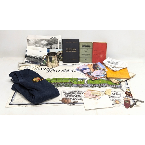 556 - A collection of vintage railway memorabilia. Including a quantity of railway photographs, vintage ra... 