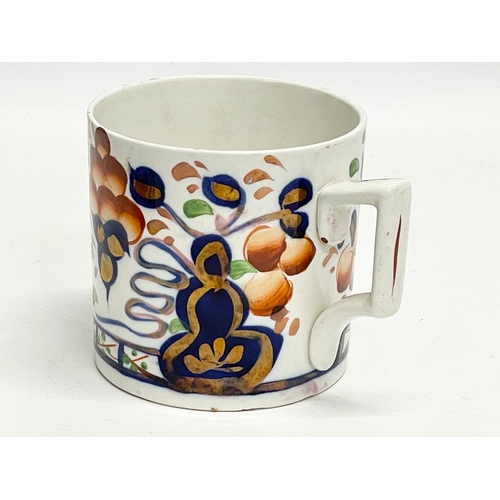 563 - 3 19th century Allertons pottery mugs. Gaudy Welsh style. 14x10cm