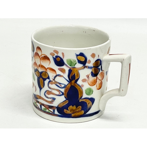 563 - 3 19th century Allertons pottery mugs. Gaudy Welsh style. 14x10cm