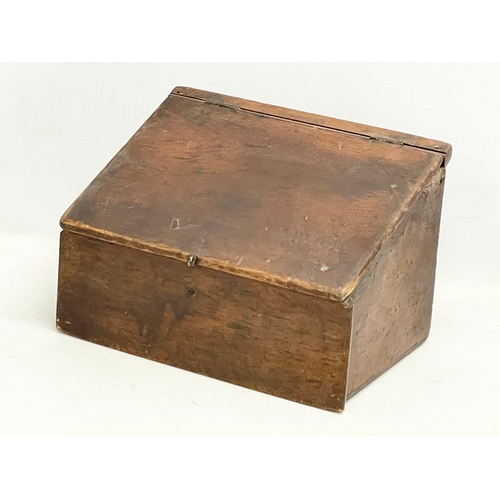 601 - A late 19th century pine box for hymn numbers. 29x20x19cm