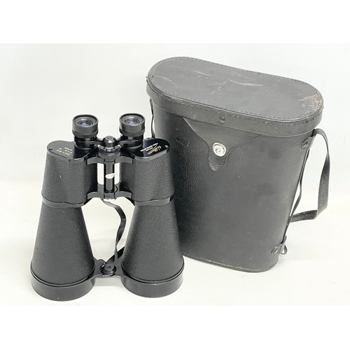 602 - A pair of large Hilkinson Saturn binoculars in case.