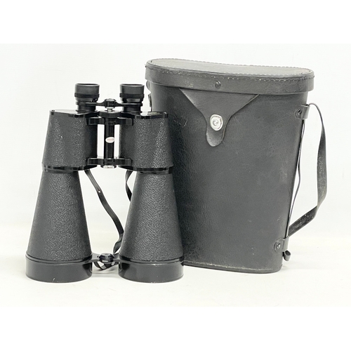 602 - A pair of large Hilkinson Saturn binoculars in case.