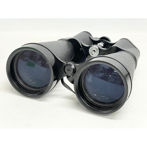 602 - A pair of large Hilkinson Saturn binoculars in case.