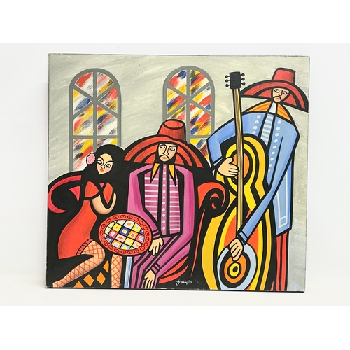 An Acrylic oil painting by Smyth. 58x52cm