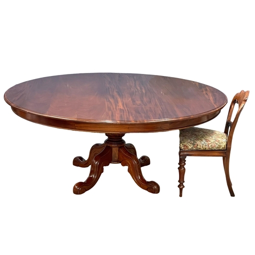 1149 - A very large Victorian style mahogany pedestal dining table. 183.5x77.5cm