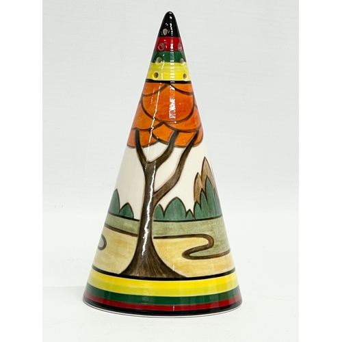 6 - A Clarice Cliff Wedgwood Bizarre ‘Orange Erin’ Conical Sugar Shaker in box. Wedgwood Clarice Cliff C... 