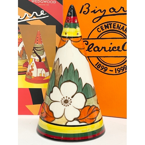 6 - A Clarice Cliff Wedgwood Bizarre ‘Orange Erin’ Conical Sugar Shaker in box. Wedgwood Clarice Cliff C... 