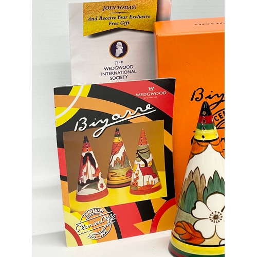 6 - A Clarice Cliff Wedgwood Bizarre ‘Orange Erin’ Conical Sugar Shaker in box. Wedgwood Clarice Cliff C... 