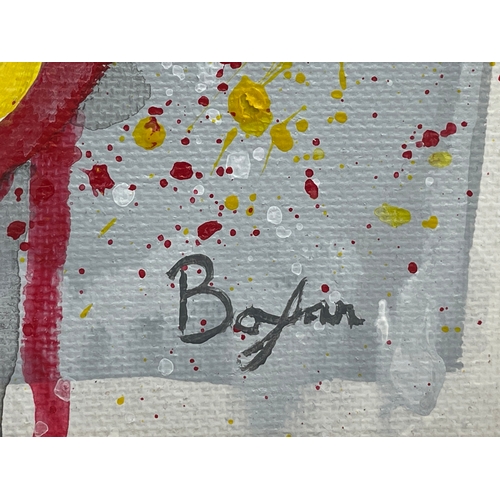 40 - An oil painting on canvas by Boylan. Cadburys Cream Egg. 19x19cm m. Frame 31x31cm