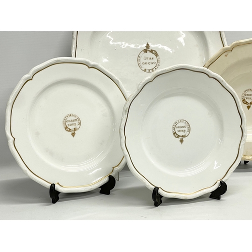 68 - County Antrim Grand Jury. 4 19th century Royal Worcester plates and platter. Retailed by James Kerry... 