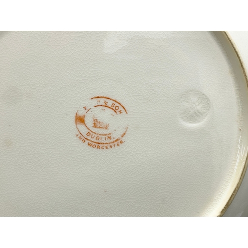 68 - County Antrim Grand Jury. 4 19th century Royal Worcester plates and platter. Retailed by James Kerry... 