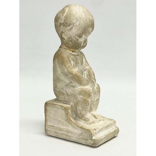 84 - A Sofia Rosamond Praegar (1867-1954) ‘The Philosopher’ figure. 7x9x19.5cm