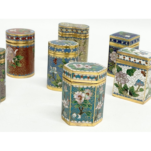 85 - A collection of early 20th century cloisonné enamel ware. Bowl measures 15.5x5.5cm without stand.