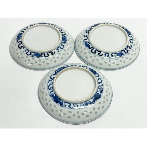 88 - A collection of 19th century Chinese porcelain. 3 19th century Kangxi Nian Zhi style porcelain bowls... 