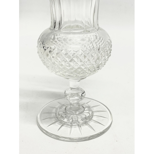 96 - An early to mid 20th century Edinburgh Crystal thistle vase. 21cm