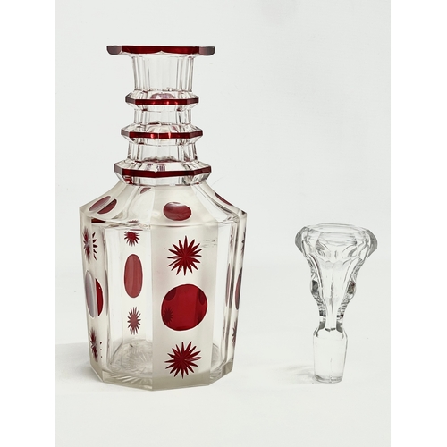 104 - A mid 19th century Bohemian Glass decanter. 28.5cm