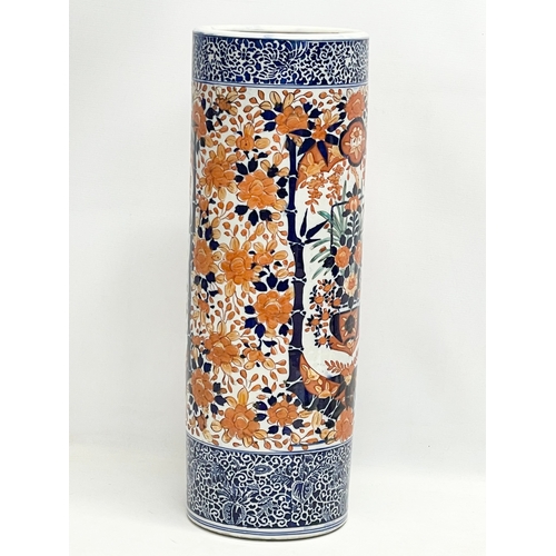 110 - A large mid to late 19th century Japanese Imari Meiji Period umbrella stick stand. 22x63cm