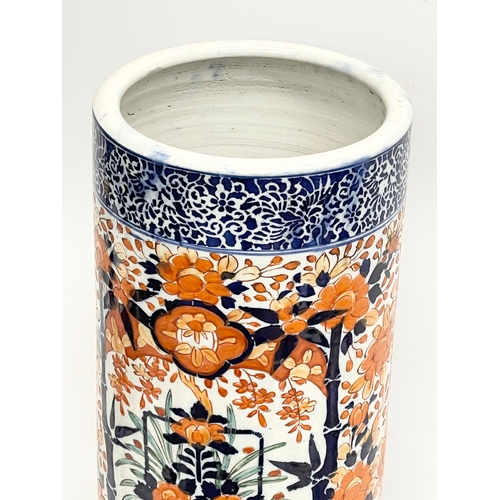 110 - A large mid to late 19th century Japanese Imari Meiji Period umbrella stick stand. 22x63cm