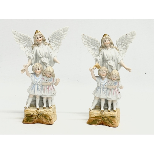 298 - 4 figurines. A pair of late 19th/early 20th century bisque Angel figures. 2 Maruri porcelain figurin... 