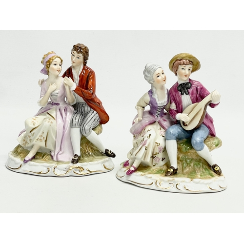 298 - 4 figurines. A pair of late 19th/early 20th century bisque Angel figures. 2 Maruri porcelain figurin... 