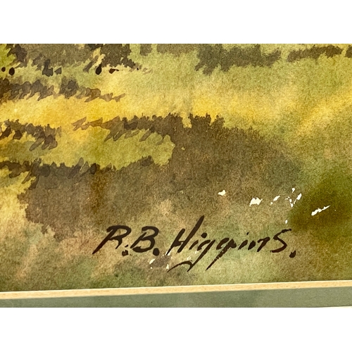 111 - A watercolour by R.B. Higgins. 56x44cm. Frame 78x48cm