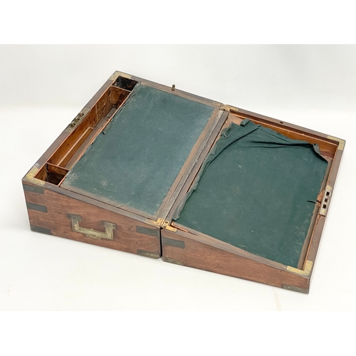 114 - A large Victorian mahogany brass bound writing slope. 46x28x17cm