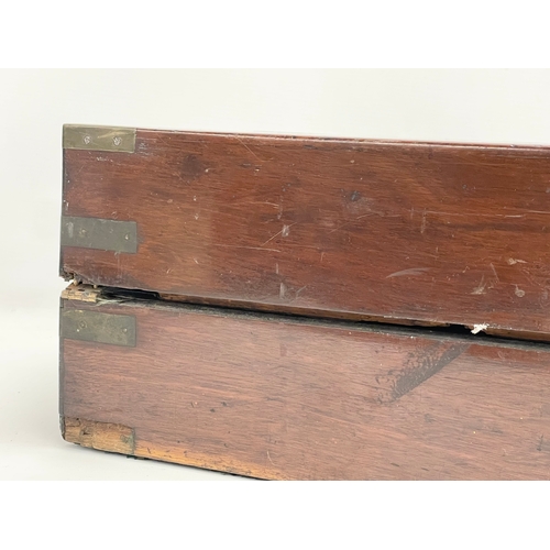 114 - A large Victorian mahogany brass bound writing slope. 46x28x17cm