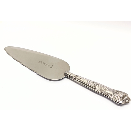 376 - A silver handled cake knife