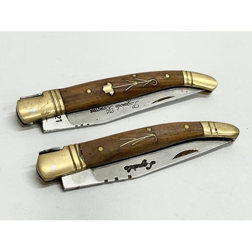 183 - 2 French pocket knives by Laguiole Bougna. 21cm