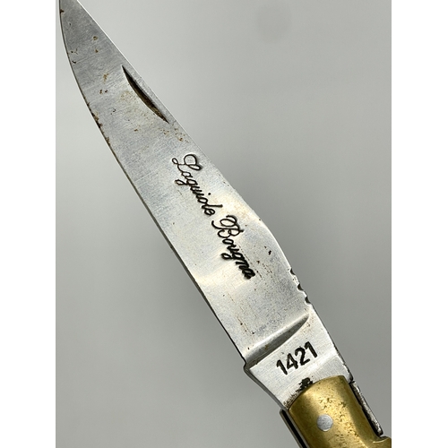 183 - 2 French pocket knives by Laguiole Bougna. 21cm