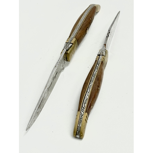 183 - 2 French pocket knives by Laguiole Bougna. 21cm