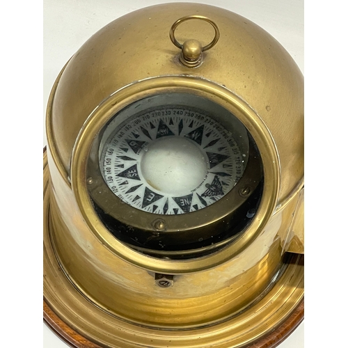 55 - A vintage brass Binnacle Gimballe Compass. C. Plath Hamburg.