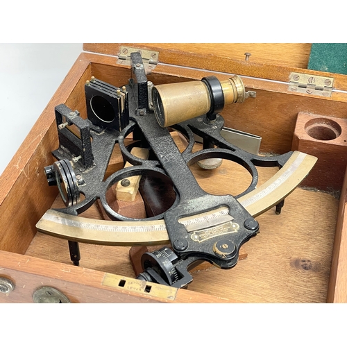 56 - A vintage Heath & Co Hezzanith Sextant in case. Dated 1952. Sextant number U 978.