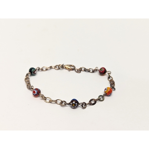 409 - A Murano Glass and silver bracelet.