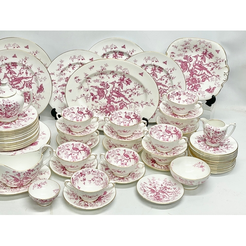 58 - A 103 piece Coalport pink and white ‘Cairo’ porcelain tea, coffee and dinner service. Circa 1926-195... 