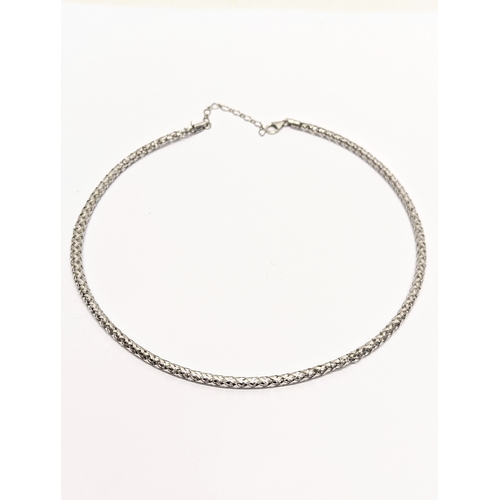 348 - A 9ct white gold necklace