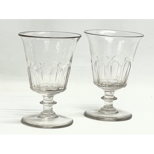 149 - A pair of George III rummer glasses. Circa 1800-1820. 9.5x13.5cm