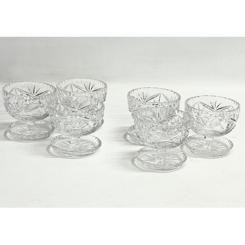 271 - A set of 6 vintage crystal dessert bowls. 10x8.5cm