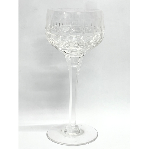 272 - A set of 8 tall vintage crystal wine glasses. 18cm