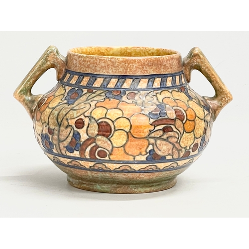 282 - A 1930’s Charlotte Rhead ‘Byzantine’ 2 handled pot. 23x20x15cm