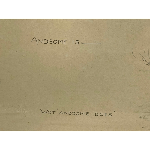 122 - A signed Charles Johnson Payne 'Snaffles’ (1884-1967) coloured print “Andsome Is Wot Andsome Does” w... 