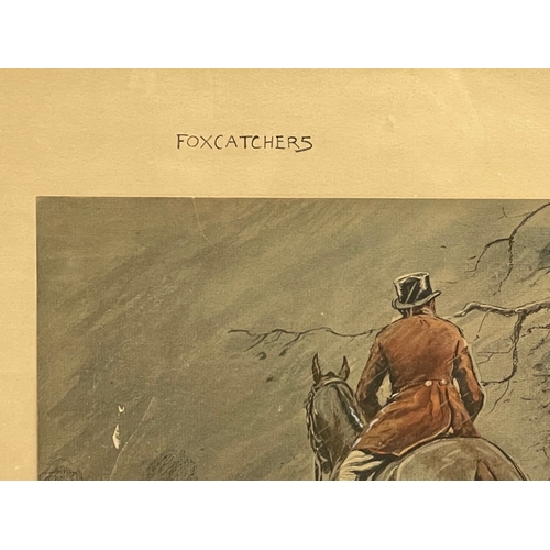 123 - A signed Charles Johnson Payne 'Snaffles’ (1884-1967) ‘Fox Catchers’ coloured print. “For The Love O... 