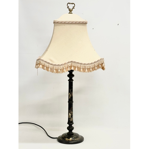 199 - A 1920’s Japanese lacquered table lamp. Base measures 50cm