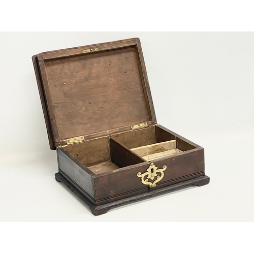 159 - A Victorian pine brass bound jewellery box. 26x21x10.5cm