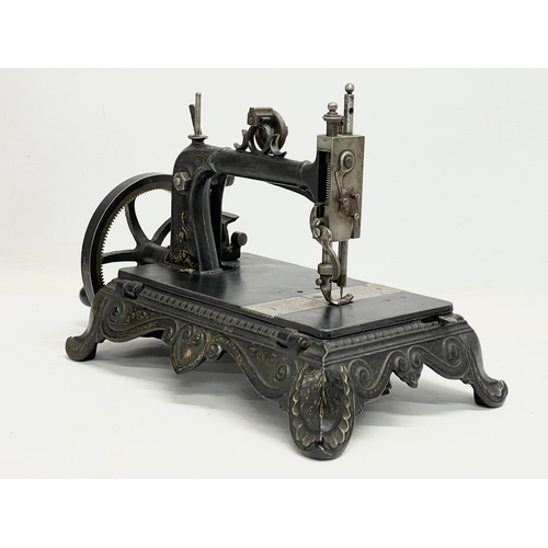 266 - A late 19th century sewing machine. 42x22x28cm