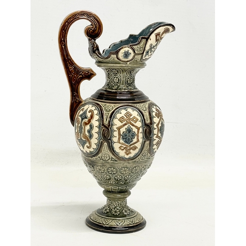 166 - A late 19th century Gerbing & Stephan Majolica glazed pitcher. 10x20cm