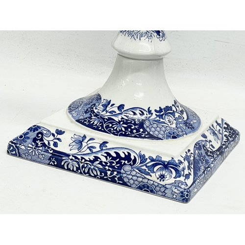 167 - A large Spode ‘Italian’ blue and white porcelain candlestick. 16x16x32cm