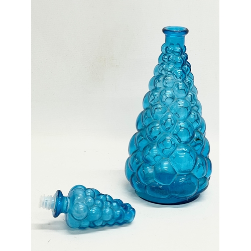 239 - A Mid Century Italian Empoli Bubble Glass decanter. 40cm