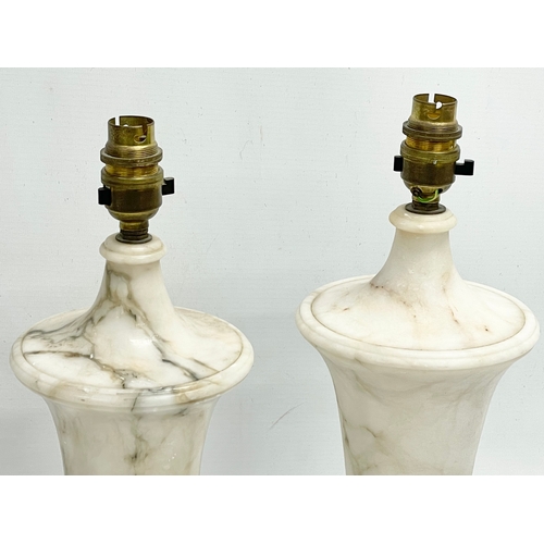 257 - A pair of vintage marble table lamps. 37cm